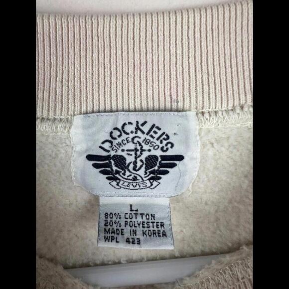Vintage 90s Dockers World Embroidered Sweatshirt Vtg Levi Strauss Size L Korea - Picture 6 of 9
